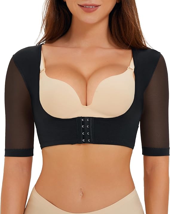 LANCS Upper Arm Shaper Post Surgery Arm Compression Sleeves Lipo Garment Posture Corrector Tops Back Support Shapewear