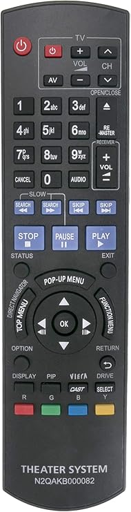 New N2QAKB000082 Replace Remote fit for Panasonic Blu-ray Disc Player