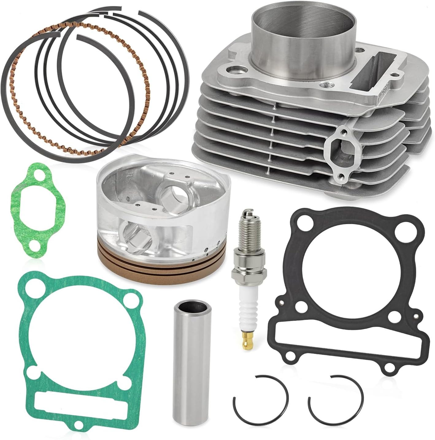 HANQI Motorcycle 83mm Cylinder Head Piston Set with Gaskets for Yamaha YFM350 for Warrior 350 for Raptor 350 for Grizzly 350 for Big Bear 350 for Bruin 350，For YAMAHA YFM350 83MM