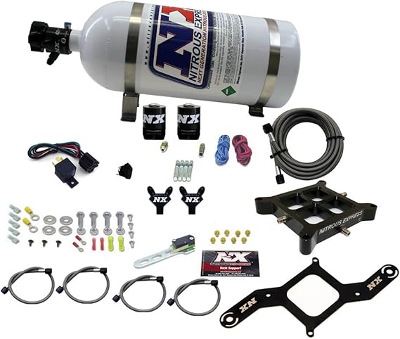 Nitrous Express - 4150 Billet Crossbar Pro-Power Nitrous Kit (100-500HP) w/10lb Bottle (60542-10)