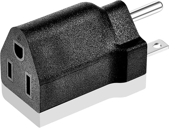 Flutesan 1 Piece 6-15p to 5-15r Us Plug Adapter, 3 Prong 15 Amp