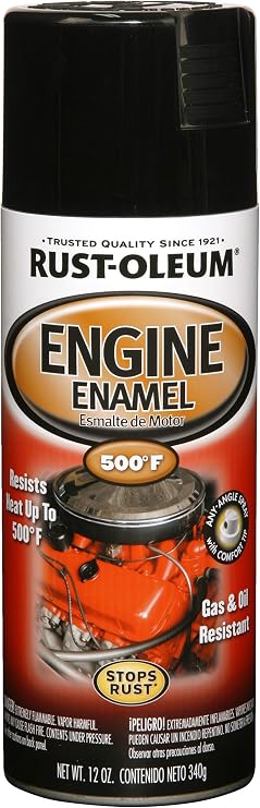 Rust-Oleum 248932 Engine Enamel Spray Paint, 12 oz, Gloss Black