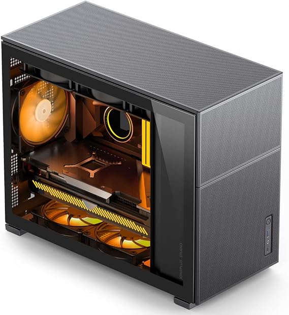 JONSBO D31 Mesh Black Micro ATX Computer Case for MATX/ITX Mainboard/RTX 4090335-400mm GPU 360/280AIO Power ATX/SFX:100mm-220mm Multiple Tool Free Design, Black