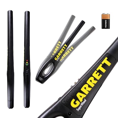 Garrett SuperWand Handheld Security Metal Detector Wand, USA Made | Professional, self-calibrating security wand; uniform sensitivity with 360 detection field and tip pinpointing of all metals