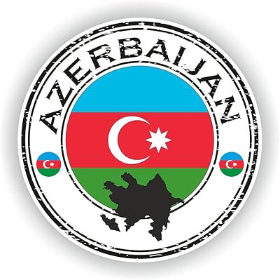 Azerbaijan Flag Vinyl Sticker 6 Inch Round Waterproof Decal for Car Laptop Wall Door Window Country Pride Sticker