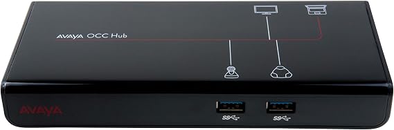 Avaya One Cable Connect Hub - USB/HDMI 3-Port Hub for Laptops, Monitors, Speakers - Plug and Play - Black