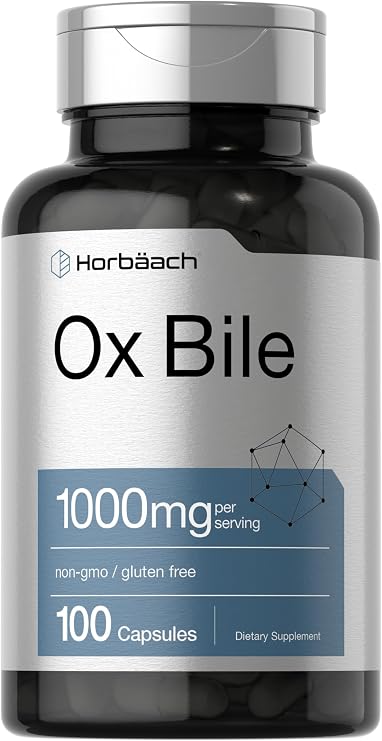 Horbaach Ox Bile Supplement | 1000mg | 100 Capsules