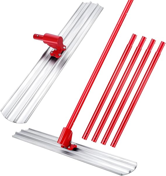 46"x8" Magnesium Bull Float for Concrete Finishing - Heavy-Duty Cement Smoothing Tool With Adjustable Handle Bracket