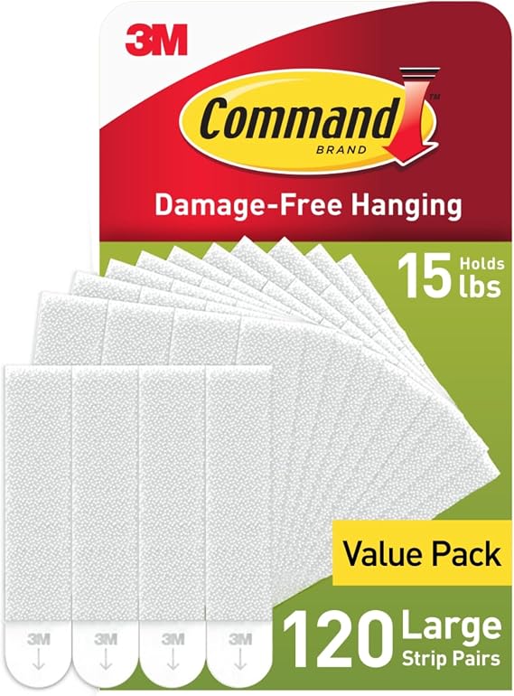 Command Large (15 lb) Picture Hanging Strips, 12 Pairs (24 Strips)