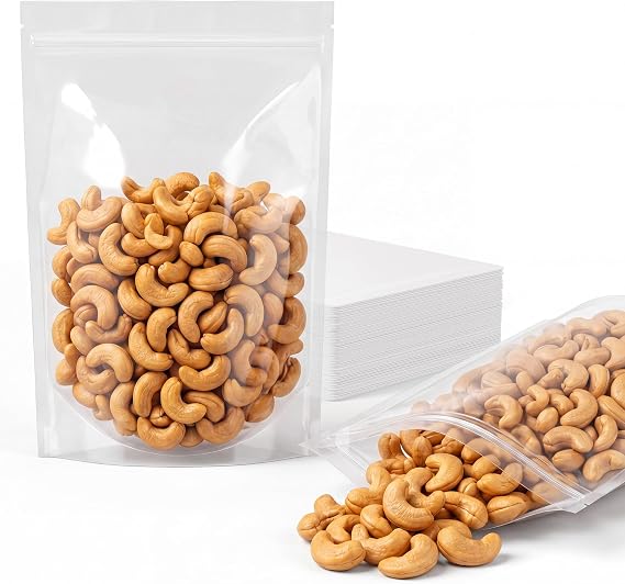 FireKylin 100Pcs Resealable Stand Up Bags, Clear 3.9"x5.9" Food Pouches