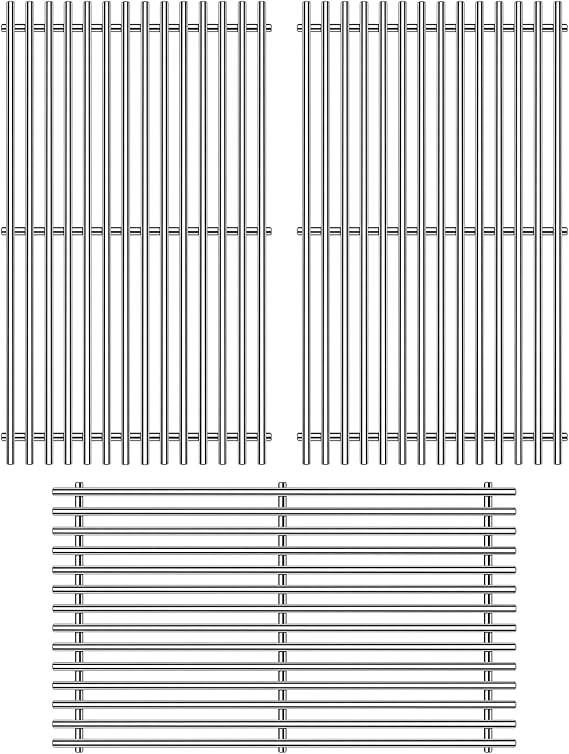 Grill Grates Parts for Weber Genesis II E-410, Weber Grill Parts Genesis 2 S-410, E/S-415, E/S-435, LX E/S-440, 66089, 66097, Flavorizer Bars Grids BBQ Grill Replacement Accessories 18 Inch