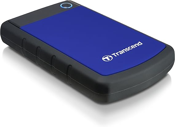 Transcend StoreJet 4TB External Hard Drive, for PS4/PC/Mac/Desktop/Laptop/Xbox, USB3.1(5Gbps)Type-A Portable HDD, One Touch Auto-Backup/Shock Resistant/Three-stage shock protection system(TS4TSJ25H3B)