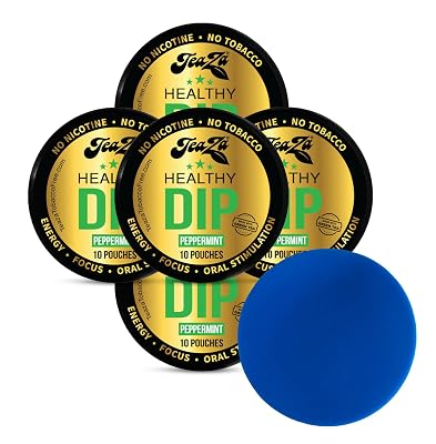 TeaZa Herbal Pouch Peppermint 5 Cans with DC Crafts Nation Skin Can Cover - Blue