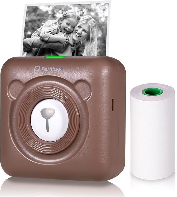 Mini Printer,A6 Mini Pocket Printer HD 304DPI BT Thermal Printer Picture Photo Label Memo Notes Journal Receipt Paper AR Photo Function Inkless Printing Compatible with Android iOS Smartphone