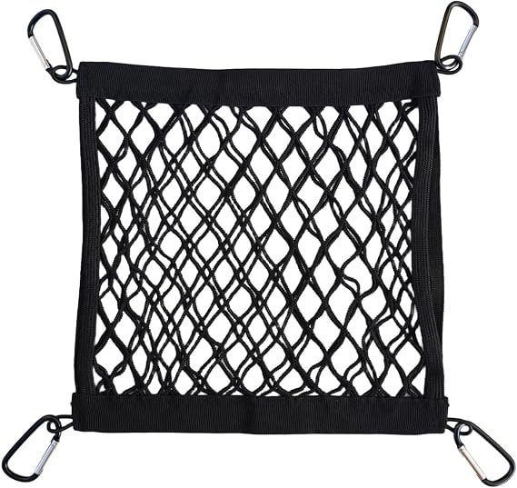 Helmet Holder for Sport Backpack,Backpack Accessories Mesh Storage Bag,Added External Elastic Storage Net for Backpack,4 Carabiners Attaching to Backpack to Carry Helmet and Accessories