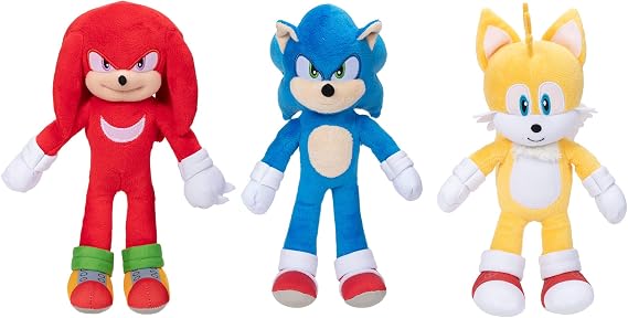 Sonic The Hedgehog 2 9-Inch Plush Collectible Toy 3-Pack