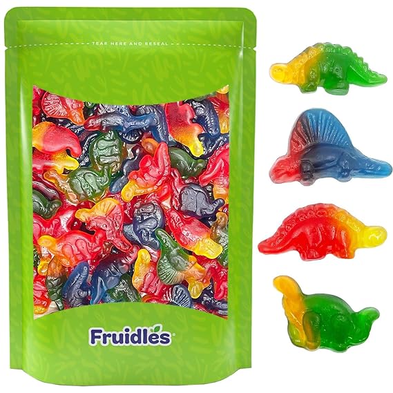 Fruidles Dinosaur Gummy Candy, Delicious Fruit Flavors Gummies (1 Pound)