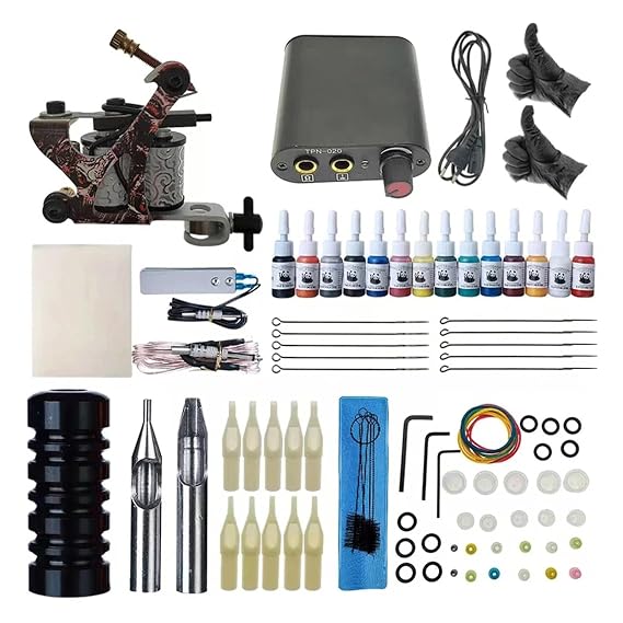 Complete Coil machine kit Tattoo Power Supply Rotary Pen With Cartridge Needles Permanent Make-up Machine For Body Art