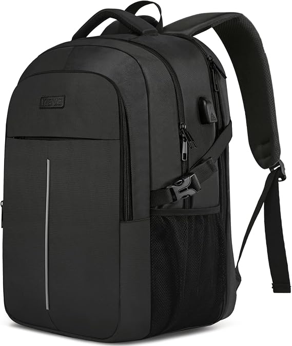 Extra Large Backpack for Men 50L,Water Resistant 17Inch Travel Laptop Work bag with USB Charging Port Anti Theft Big Business TSA Approved Computer Rucksack Women College School,Black