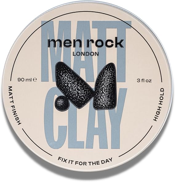 Mens Rock Matte Clay - High Hold - Matte Finish - Pomade for Men - Strong Hold Hair Clay - Styling Paste for Men - Volume Hair Product - 3 oz