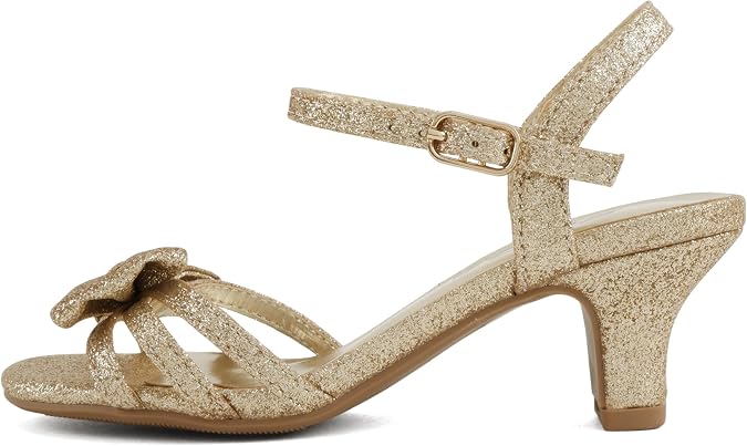 Soda Girly-2 Children's Girl's Open Toe Slingback Block High Heel Sandals