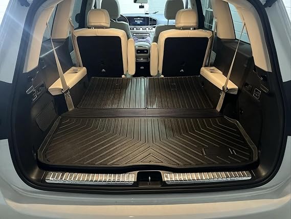 Cargo Liner Trunk Mat for Mercedes-Benz GLS-Class 2020-2026 Weather-Resistant Trunk Mats for Cars with Raised Lip Non-Slip Car Trunk Mat Rubber Laser Pre-Cut Design for GLS X167