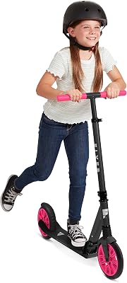 Radio Flyer Kickstart Max, Lightweight and Foldable Two-Wheel Kick Scooter Ages 8, 220 lb Max, Large Wheels and Front Suspension for Smooth Ride