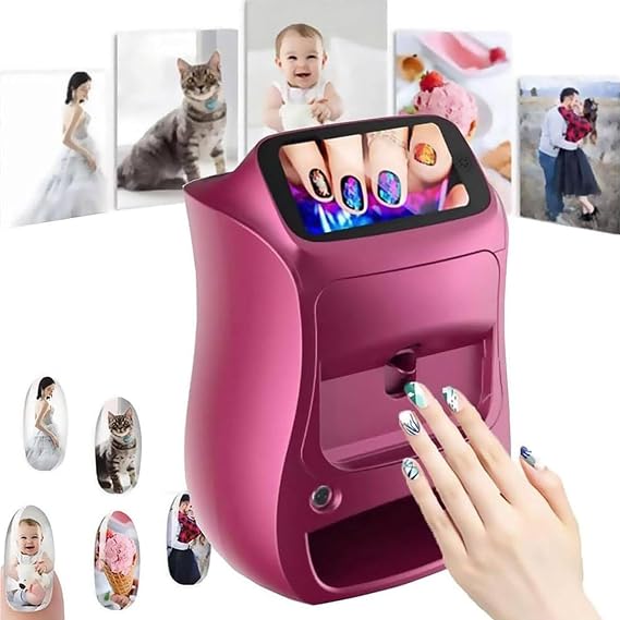 Digital Mobile Nail Art Printer,3D Nail Printer Portable Nail Art Printing Machine with Smart App Control,Support WiFi/DIY,Printing and drying,for Beauty & Personal Care for Girls' Home Nails