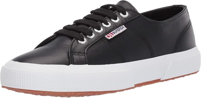 Superga womens 2750 Nappaleau Sneaker, Black, 7 US