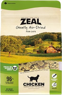 ZEAL Canada Air-Dried Cat Food Chicken Recipe - High Protein, Natural Superfoods, Nutrient Rich, No Fillers, Grain Free, Complete & Balanced Chicken, 14.1 oz
