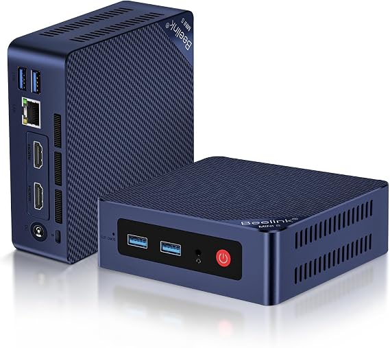 Beelink Mini S12 PRO Mini PC,12 Generation Intel N100 (Up to 3.4GHz) 4C/4T,16GB DDR4 512GB M.2 SSD,Micro PC 4K,Dual Display,WiFi6,BT5.2,2.5G LAN, Low Power Mini Computer