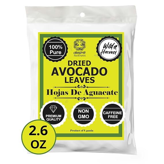 Akshit Dried Avocado Leaves, Leaf Tea, Hoja De Aguacate Secas, 2.6 oz, Caffeine-Free, Non-GMO, Natural Herbal Tea Loose Leaf. Pack of 1
