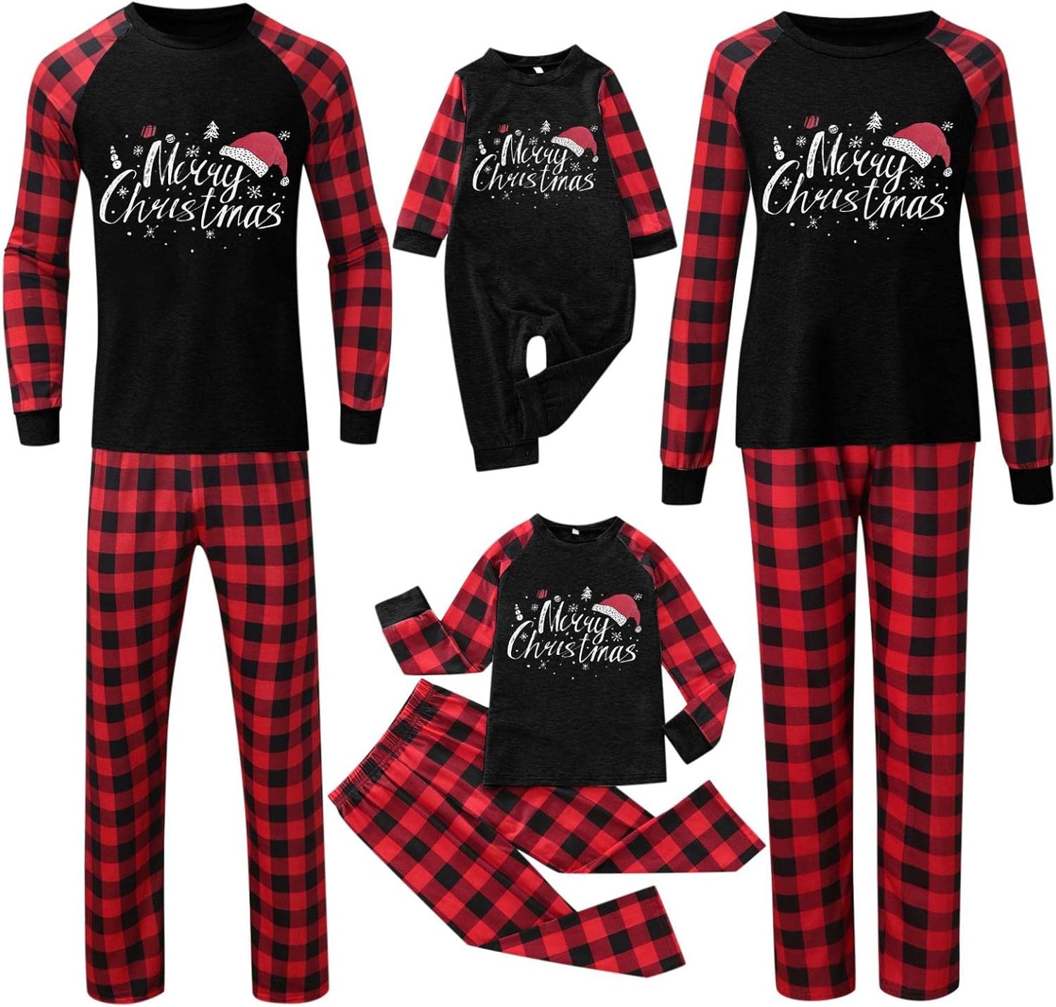 Matching Family Pajamas Christmas Sets Red Plaid Sleepwear Christmas Pajamas for Family Holiday Xmas Sleepwear