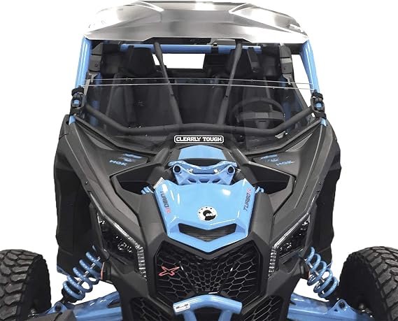 Can Am Maverick X3 XRC Windshield | Half | SCRATCH RESISTANT | Works with factory intrusion bars | Lexan MR10 Polycarbonate w/ Scratch Resistant Hard Coat | (Standard Height | 15 3/4" Tall)