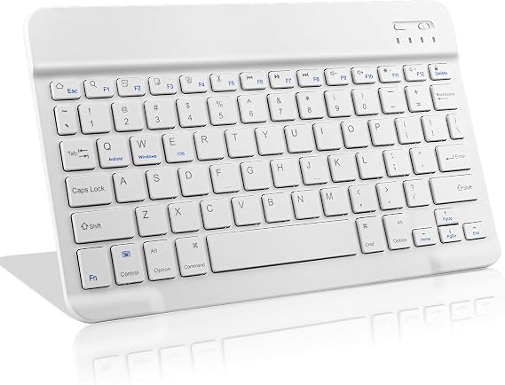 Keyboard for Samsung Tablet,Universal Slim Portable Bluetooth Keyboard for Android,Compatible with Samsung Galaxy Tab Tablets and More Bluetooth Enable Android Devices,White