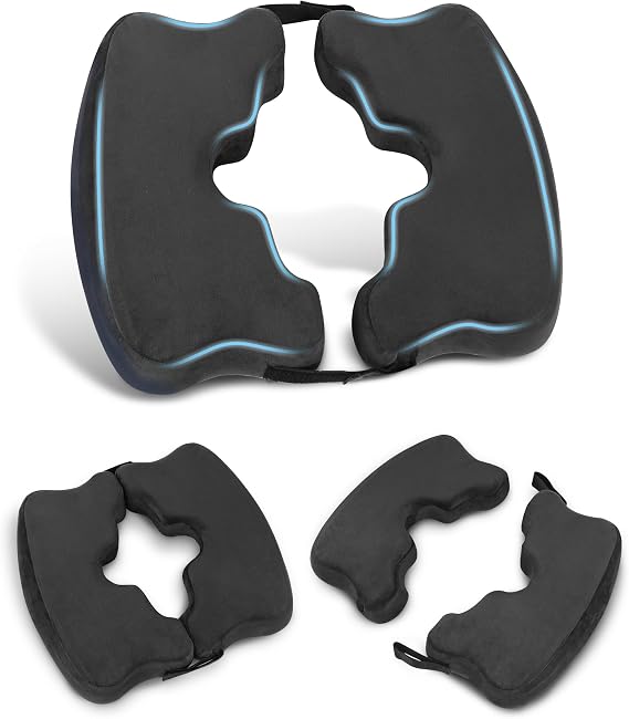 HOMCA Bed Sore Cushions for Butt, Memory Foam Bedsore Pressure Relief Cushion for Sleeping and Sitting, Hemorrhoid Cushion for Coccyx, Sciatica, Postpartum Recovery, and Surgery Rehabilitation(Black)