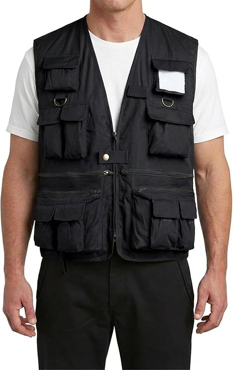 BACKBONE MENS Travel Photographers Touring Vest Tactical Fishing Gaming Camping Outdoor Safari Vest