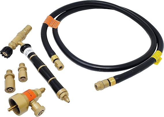 ORCA Propane Torch with Hose, Three Multi-Size heads for Soldering, Welding, Heating, Annealing, Craft Work, Mapp Gas Torch with Flame Control, Handheld Blow Torch with 50" Hose (Adapter for 1LB Tank)