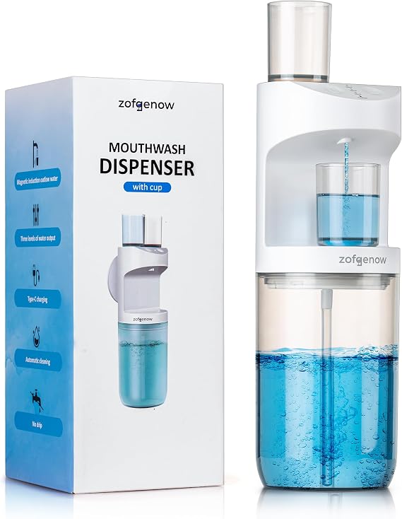 ZOFGENOW Touchless Automatic Mouthwash Dispenser, Wall Mounted 19.4oz White