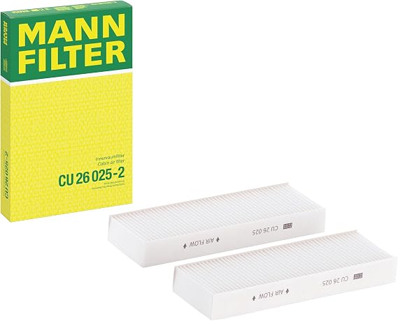 MANN-FILTER CU 26 025-2 Cabin Air Filter Set of 2 for Cars and Vans