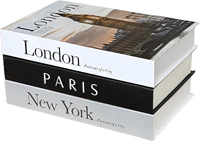 Coffee Table Decorative Books for Home Decor, Fake Books for Decoration, Aesthetic Bookshelf Decor for Living Room Office Bedroom, 3 Piece, Black, White, Brown White, Black