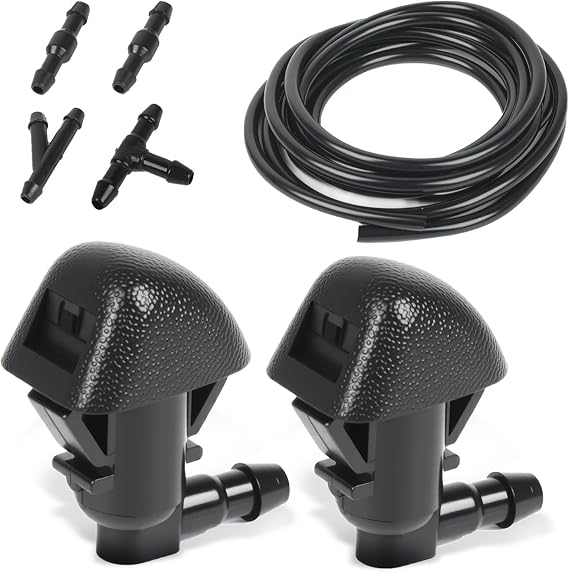 OTUAYAUTO Windshield Washer Nozzles Kit, Compatible with Honda Pilot 2009-2015, Front Windshield Wiper Spray Nozzles with Washer Fluid Hose & Connectors, Replaces OEM # 76810-SZA-A01ZA 76810-SZA-A00ZA