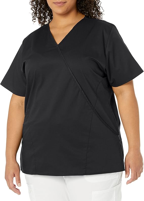 WINK WonderWORK Women's Mock Wrap Scrub Top