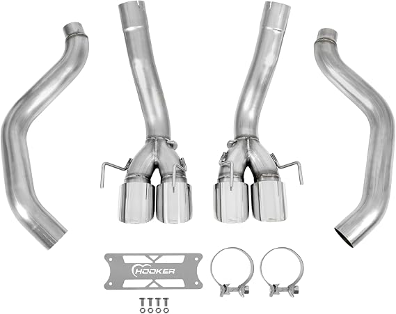 Hooker Blackheart 70401316-RHKR Axle-Back Exhaust System Dual 3in 304 Stainless Steel Tubing Quad Split Rear Exit