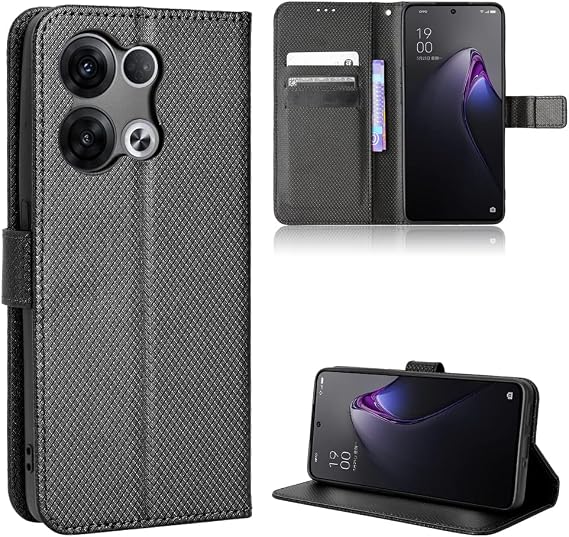 Case for Oppo Reno 8 Pro+ 5G Leather Case Cover,PU Leather flip Cover Case for Oppo Reno 8 Pro+ 5G PFZM10 Case Cover Black