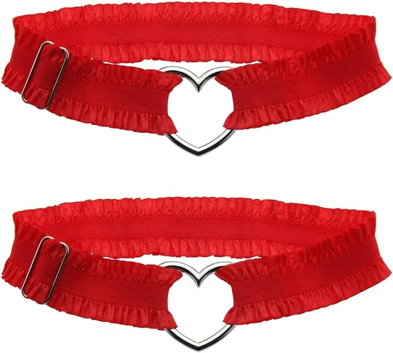 Lace Heart Leg Garter, Adjustable Elastice Thigh Garters Belt for Women Parties