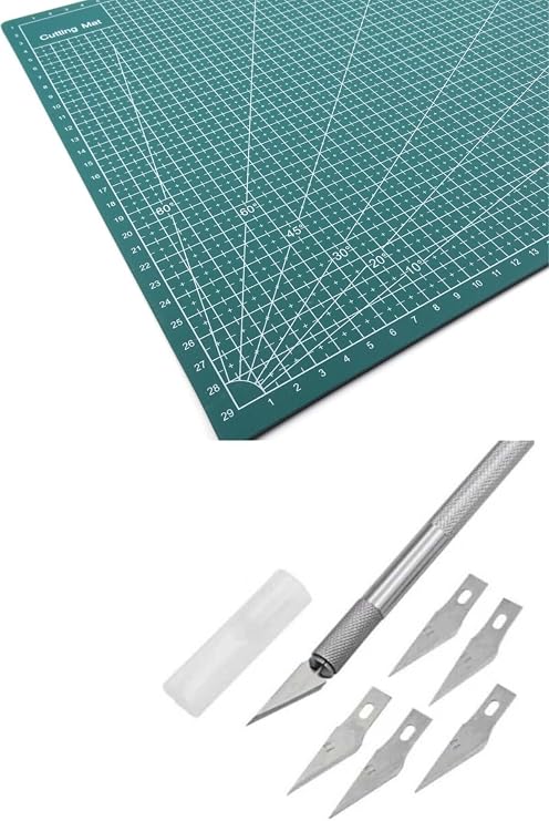 A3 Kesme Matı, Çalışma Pedi, Mat Sanat Peti, Kretuar, Plastik Ahşap Kesme Sanat Bıçağı, Neşter