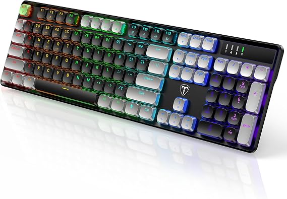 Wireless Mechanical Keyboard Gaming, Bluetooth/2.4G/USB-C, Red Switches