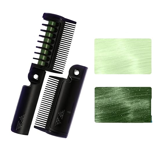 Temporary Hair Chalk Comb Hair Dye For Girls Kids Adults, Washable Hair Color Makeup For Sport Events Halloween Christmas Birthday Cosplay Festivals Hair DIY Party, 05# Green