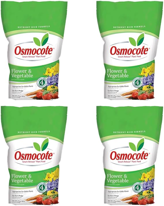 Osmocote Smart-Release Plant Food Flower & Vegetable, Plant Fertilizer, 8 lbs. (4-Pack)